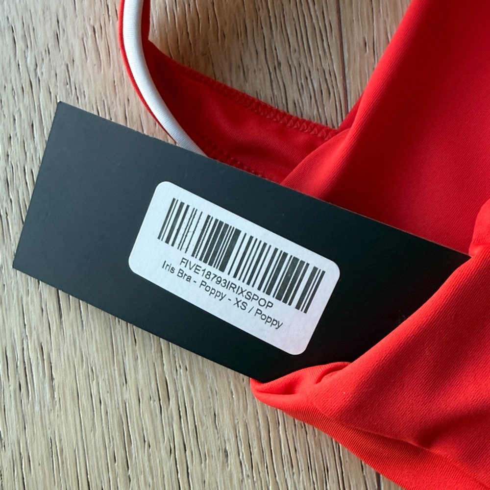 NWT FIVE the Label Dance Red Athletic Sports Bra with White Trim size XS - Picture 3 of 4